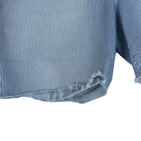 Calvin Klein Denim Jean Shorts Women Size 16 Pockets Blue White Hi Rise Nautical - Picture 4 of 9